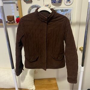 Eddie Bauer Dark Brown Quilted Utility Jacket